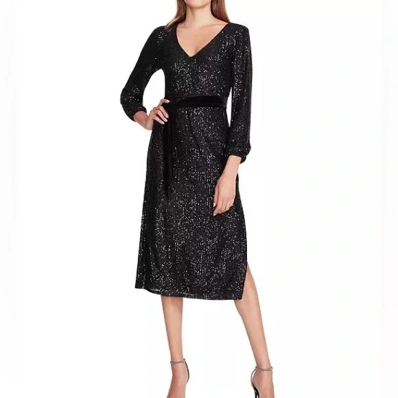 betsey johnson black sequin dress Black One Shoulder A-line Sequined Appliques Multi-Layers Homecoming D